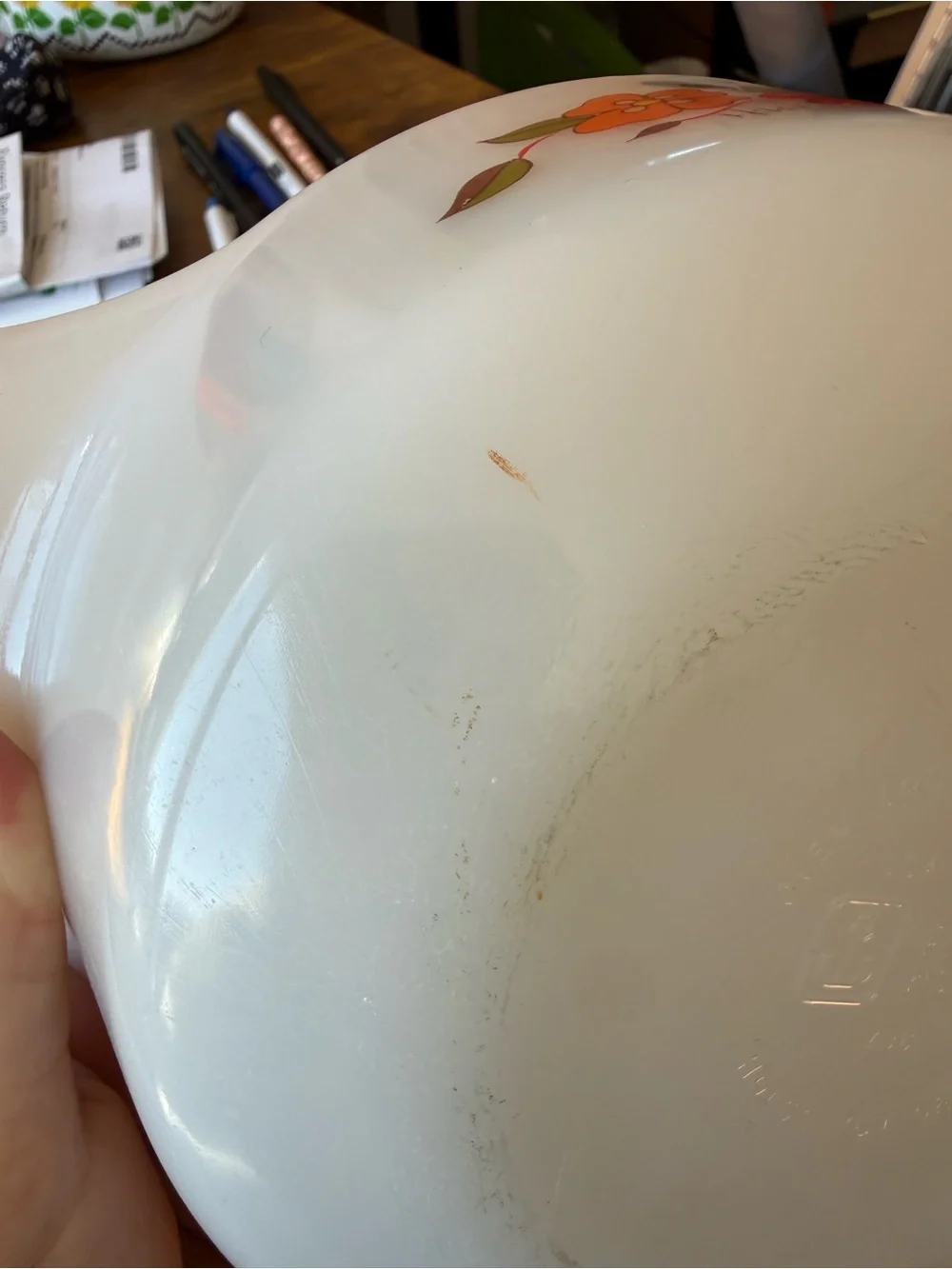 Vintage Anchor Hocking Fire-King Hildi fruit casserole dish / bowl